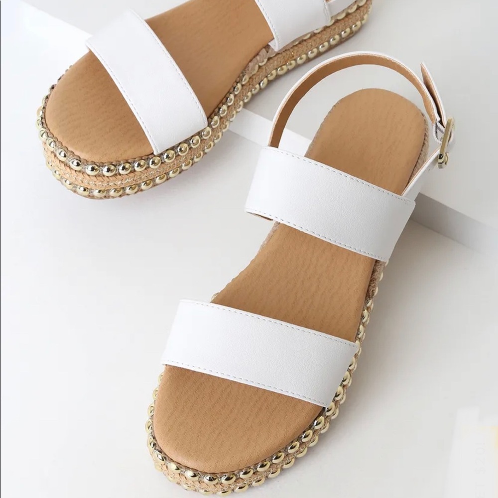 Studded Espadrille sandals sz9,10